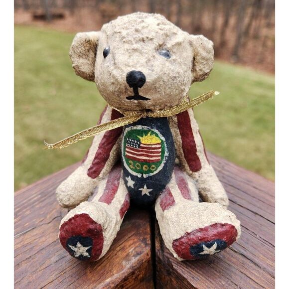 Other - Rosemary Flagg Primitive Millennium Bear Signed Limited Edition Paper Mache Y2K